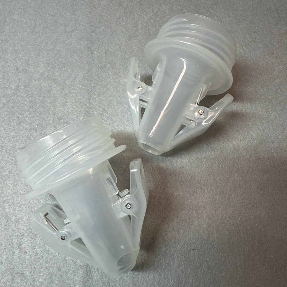 Clear Plastic Bottle Adapters for Pump-to-Bag- set of 2